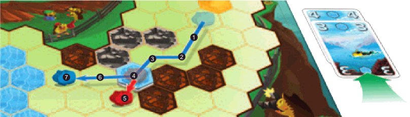 Example shows how lemming pushes another lemming while moving