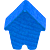 blaues Holzhaus