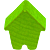 grünes Holzhaus