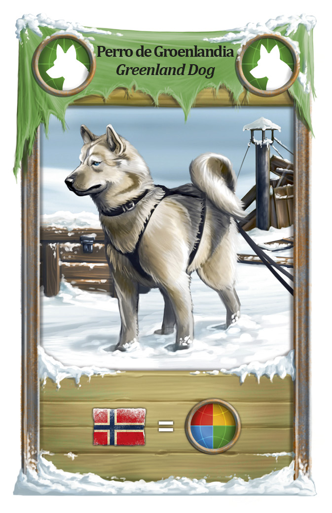 Greenland dog, green