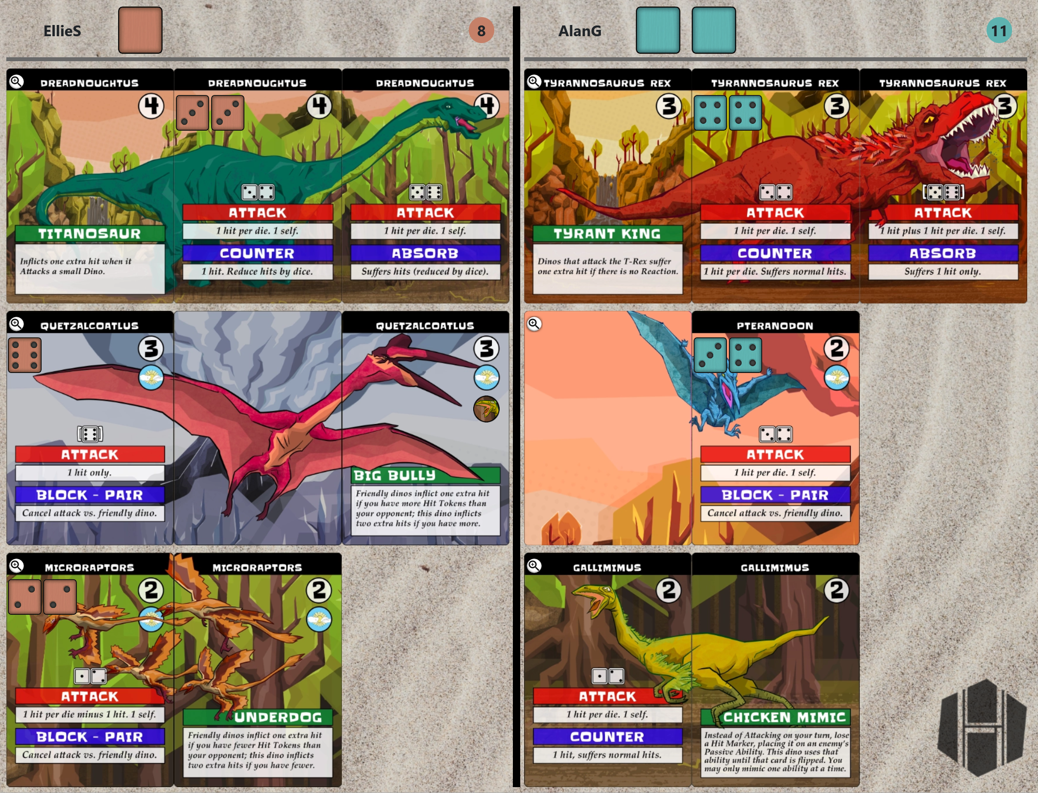 Dinosaur Table Battles