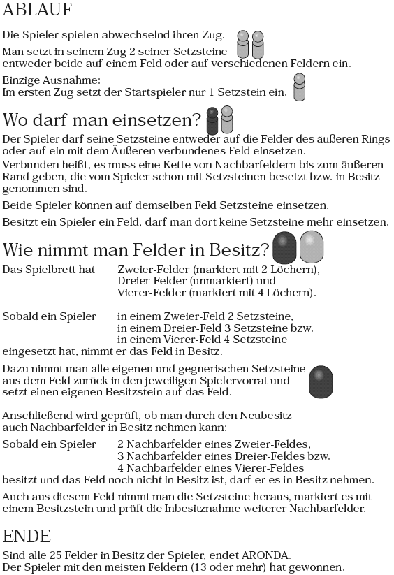 Originalregel: Setzen, Erobern und Wertung