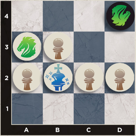 White king beside a pawn threatened by the knight warp