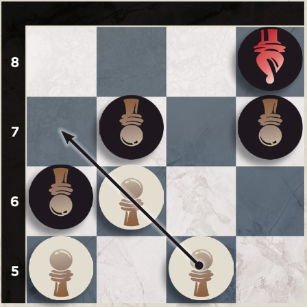 Pawn masquerading as a knight and warping behind the blockade