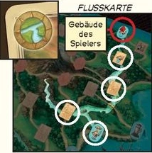 Fluss: Wähle ein freies Plättchen an einem Fluss, an dem bereits mindestens ein eigenes Gebäude steht. Du darfst besetzte Plättchen überspringen.