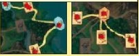 Both a chain and a branching road network qualify for street scoring.